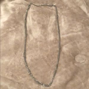 Long silver accent necklace